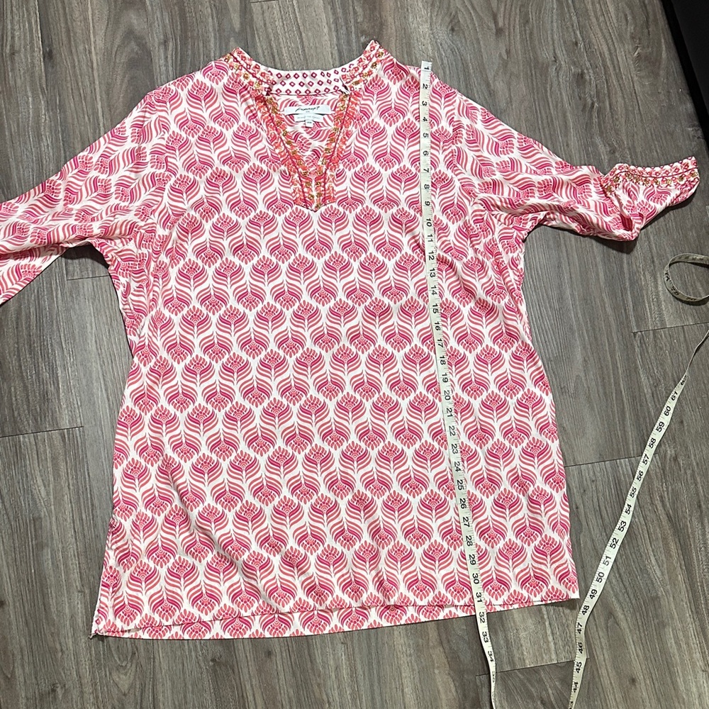 Foxcroft Pink and White Patterned Blouse - Picture 12 of 14
